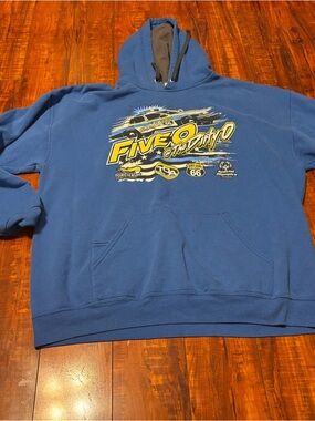 Blue Graphic Crewneck Hoodie Sweatshirt